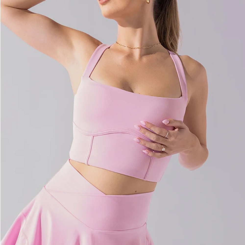 POPFLEX Daphne Corset Crop Top - Bubblegum Pink - NWT